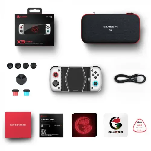 Pad GameSir HRG8582 X3 Type-C Mobile Gaming z uchwytem na telefon dla Android Przewodowy Biały