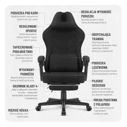 Fotel gamingowy CABRO C504 Czarny