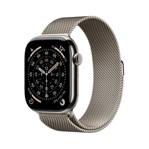 Apple Watch Series 11 GPS + Cellular 46mm Tytan Naturalny Bransoleta mediolańska Naturalny S/M