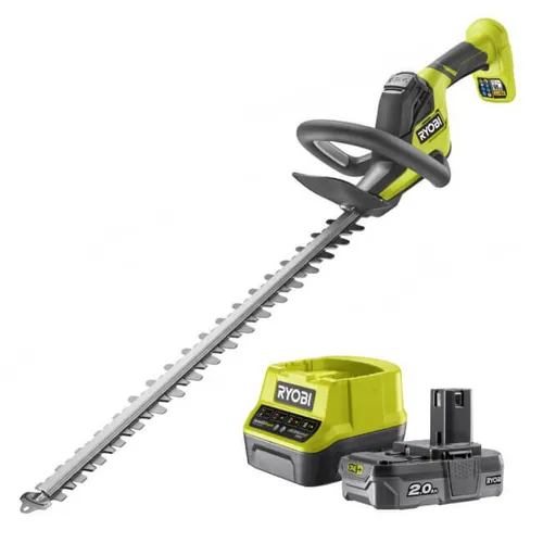 Nożyce do żywopłotu RYOBI RY18HT55A-0 akumulatorowe + Akumulator RYOBI ONE+ RC18120-120 2Ah 18V + ładowarka