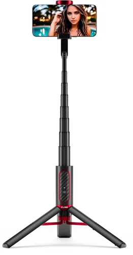 Mikrofon HAWK HW-MIC201 + Uchwyt selfie XLINE Premium BSF801 Bluetooth Czarno-czerwony