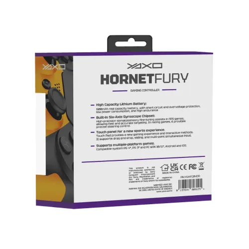 Pad Yaxo Hornet Fury Inferno Orange do PC, PS4 Bezprzewodowy/Przewodowy Pomarańczowy