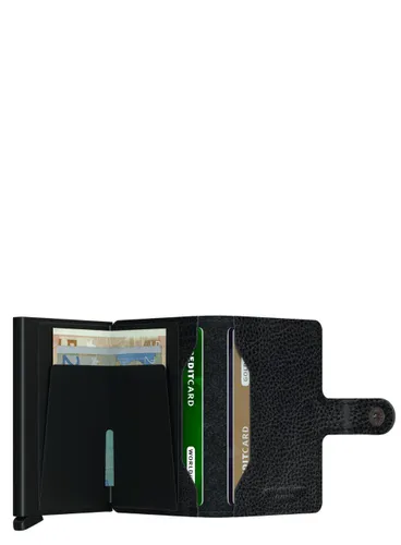 RFID Miniwallet Gizli Sebzeli Cep Cüzdanı-siyah / siyah