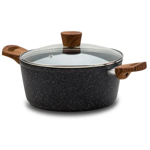 NAVA Nature 2,1 l czarny - garnek aluminiowy z pokrywką