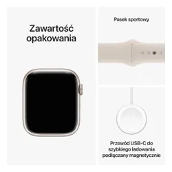 Apple Watch 9 GPS + сотовый 45 мм алюминиевый лунный светящийся / лунный светящийся Спортивный ремешок S / M