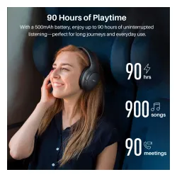 Słuchawki bezprzewodowe Tozo H20 Nauszne Bluetooth 6.0 Funkcje AI Czarny