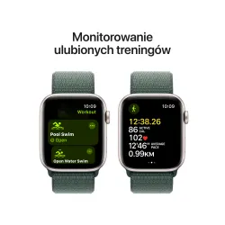 Apple Watch SE 2gen GPS + Cellular koperta 44mm z aluminium Księżycowa poświata opaska sportowa Górskie jezioro