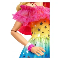 DUŻA LALKA BARBIE 71 cm w kolorowej sukience HJX98