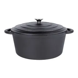 Garnek Żeliwny z Pokrywką Kociołek Brytfanka Brytfanna Okrągła 28 cm 5,9L