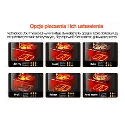 Air Fryer Frytkownica beztłuszczowa COSORI CAF-P681S-KEUR Dual Blaze 6.4l Wi-Fi zabezpieczenie przed przegrzaniem