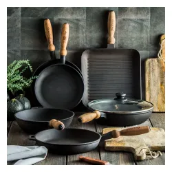 Patelnia żeliwna z pokrywką MAYSTERNYA WOOD 26 cm