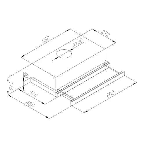 Okap VDB Vector 60 NW Srebrny