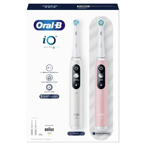 Oral - B магнитная зубная щетка iO Series 6 Duo 2 шт. White / Pink