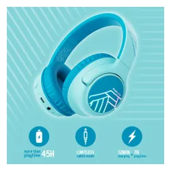 Słuchawki bezprzewodowe PowerLocus Bobo Nauszne Dla Dzieci Bluetooth 5.3 Niebieski