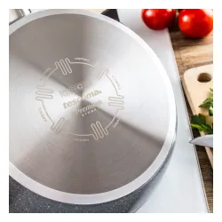 TESCOMA i-Premium Stone głęboka 28 cm szara - patelnia nieprzywierająca mineralna