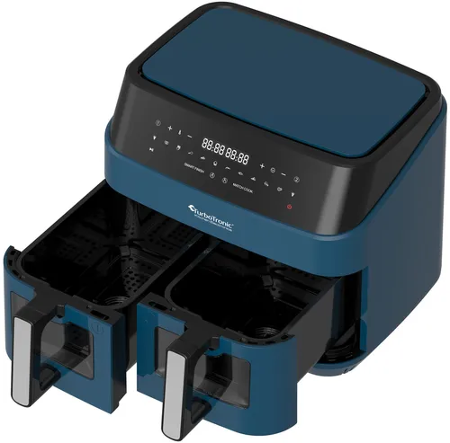 Air Fryer Frytkownica beztłuszczowa TURBOTRONIC TT-DAF6W Niebieski 9l z podwójnym koszem