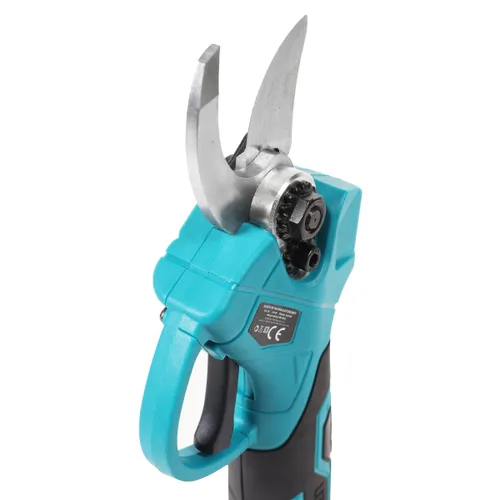 Ogrodowy sekator akumulatorowy elektryczny do gałęzi 2 akumulatory niebieski