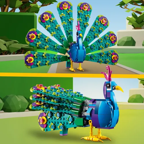 Lego paw Creator 3w1 egzotyczny 31157 z ruchomym ogonem i podstawką