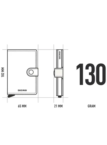 Кошелек Secrid Premium RFID Miniwallet Emboss Lines - коньяк