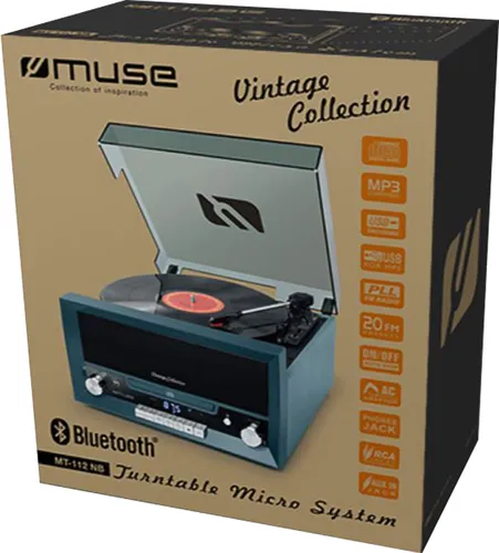 Gramofon MUSE MT-112 NB Bluetooth USB Niebieski