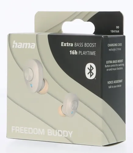 Słuchawki bezprzewodowe Hama Freedom Buddy Dokanałowe Bluetooth 5.3 Beżowy