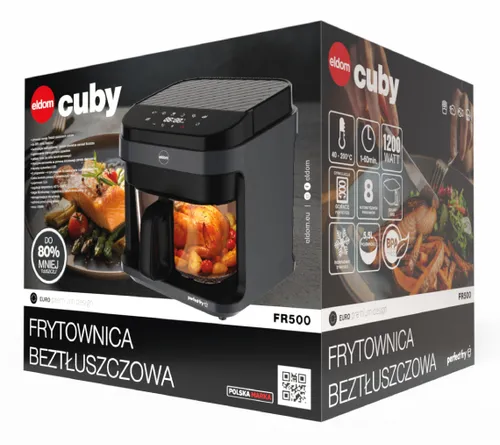 Air Fryer Frytkownica beztłuszczowa ELDOM FR500 5.5l z okienkiem do obserwacji postępów
