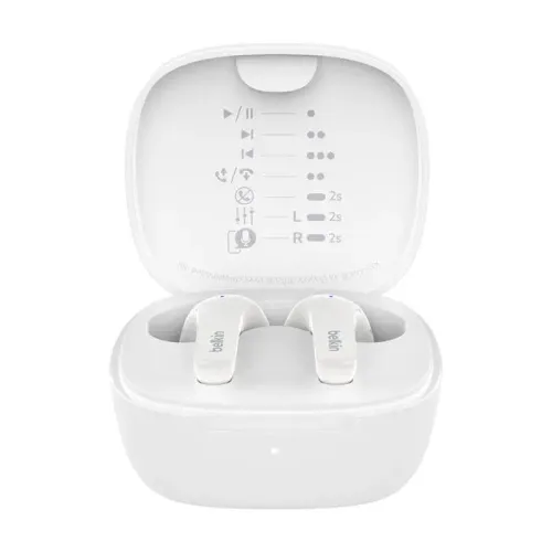 Słuchawki bezprzewodowe Belkin SoundForm Motion Dokanałowe Bluetooth 5.2 Biały