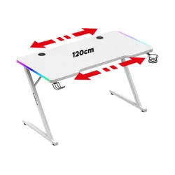Biurko gamingowe HUZARO Hero 2.5 RGB Biały