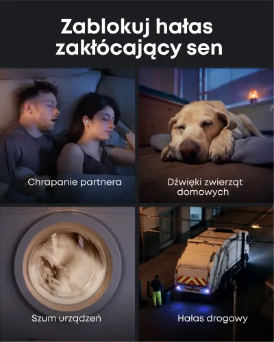 Słuchawki bezprzewodowe Soundcore Sleep A30 Dokanałowe Do Spania z ANC Bluetooth 5.4 Biały