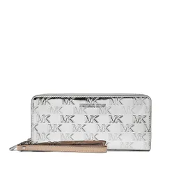 Большой женский кошелек MICHAEL Michael Kors Large logo Embossed 34h3sj6t3u Silver