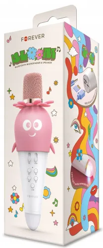 Mikrofon z głośnikiem Bluetooth Forever AMS-200 dla dzieci 5W Różowy