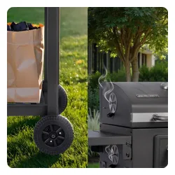 Grill węglowy ogrodowy Berdsen BD-892 żeliwny ruszt z pokrywą popielnik + termometr