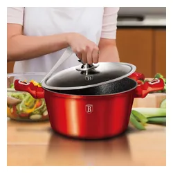 Garnek granitowy 28 cm Berlinger haus bh-1258 red metallic line 1szt