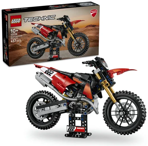 LEGO TECHNIC 42238 Motocykl Ducati Desmo450 MX Factory, zestaw klocków 10+