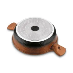 Patelnia głęboka na indukcję krótkie uchwyty Starke Pro Texture Copper 28 x 8 cm