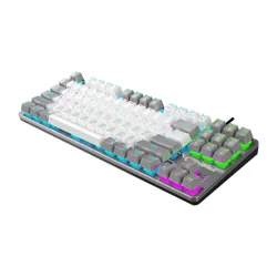 Klawiatura gamingowa Rampage Snug KRGD Red Switch przewodowa mechaniczna podświetlana biało-szara