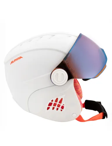 Kask snowboardowy dziecięcy ALPINA CARAT LE VISOR HM white - Rozmiar - S