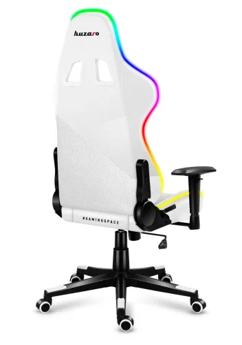 Fotel Huzaro Force 6.2 RGB LED Gamingowy do 130kg Tkanina Biały