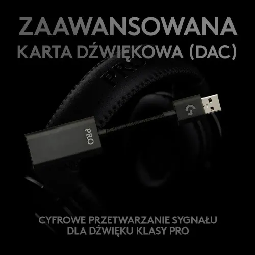 Słuchawki przewodowe z mikrofonem Logitech G Pro X Nauszne Czarny + stojak