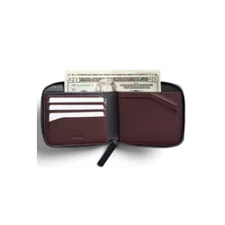 Bellroy leather Zip Wallet RFID - глубокий сливовый