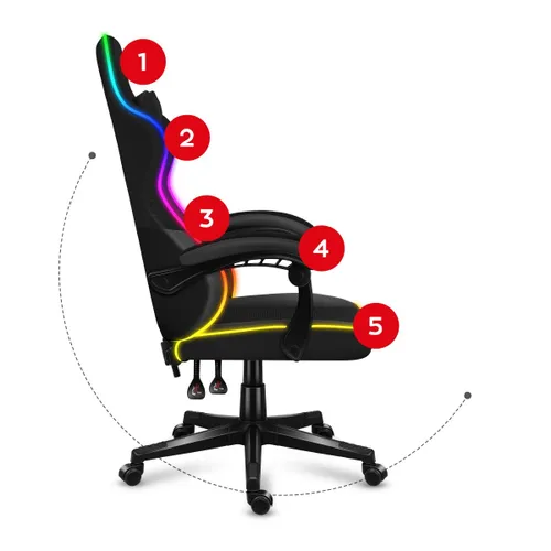 Fotel HUZARO Force 4.4 RGB Czarny