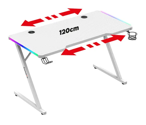 Biurko gamingowe HUZARO Hero 2.5 RGB Biały