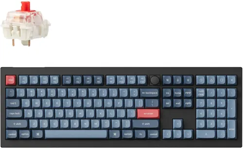 Klawiatura KEYCHRON V6 Max Wireless Switch Gateron Jupiter Red Czarno-niebiesko-czerwony