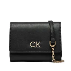 Большой женский кошелек Calvin Klein Re - Lock Trifold Md с цепочкой K60k611458 CK Black BEH