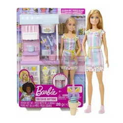 Lalka Barbie lodziarnia HCN46