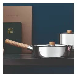 EVA SOLO Nordic Kitchen 24 cm - patelnia nieprzywierająca z pokrywką ze stali nierdzewnej