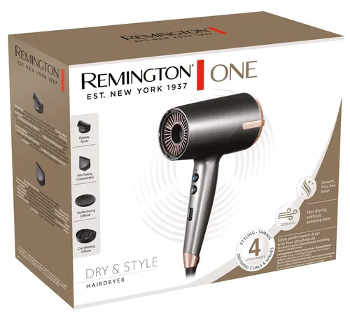 Фен Remington One D6077 Ионизационный диффузор холодного воздуха 2 скорости выдувания 3 уровня температуры