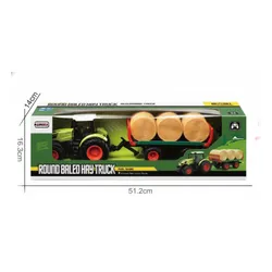 Zdalnie sterowany samochód COIL traktor na pilota z przyczepą i belami słomy