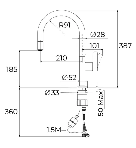Bateria TEKA Oval 9381 116020011 Chrom