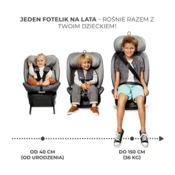 Fotelik samochodowy KINDERKRAFT I-Grow I-Size Happy shapes 40-150 cm (0-36 kg) Wielokolorowy